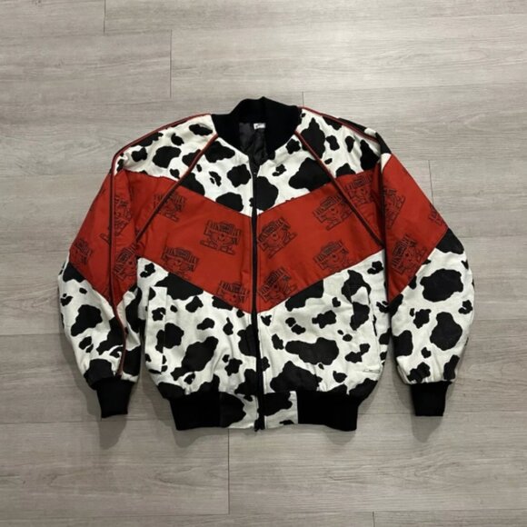 Vintage 80s 90s Longhorn Saloon Western Cow Print Cowboy Jacket Men’s Size M